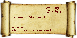 Friesz Róbert névjegykártya