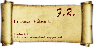 Friesz Róbert névjegykártya